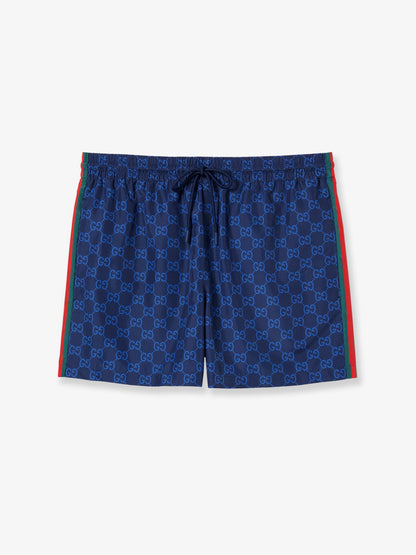 Gucci Nylon Swim Shorts With All Over Gg Motif