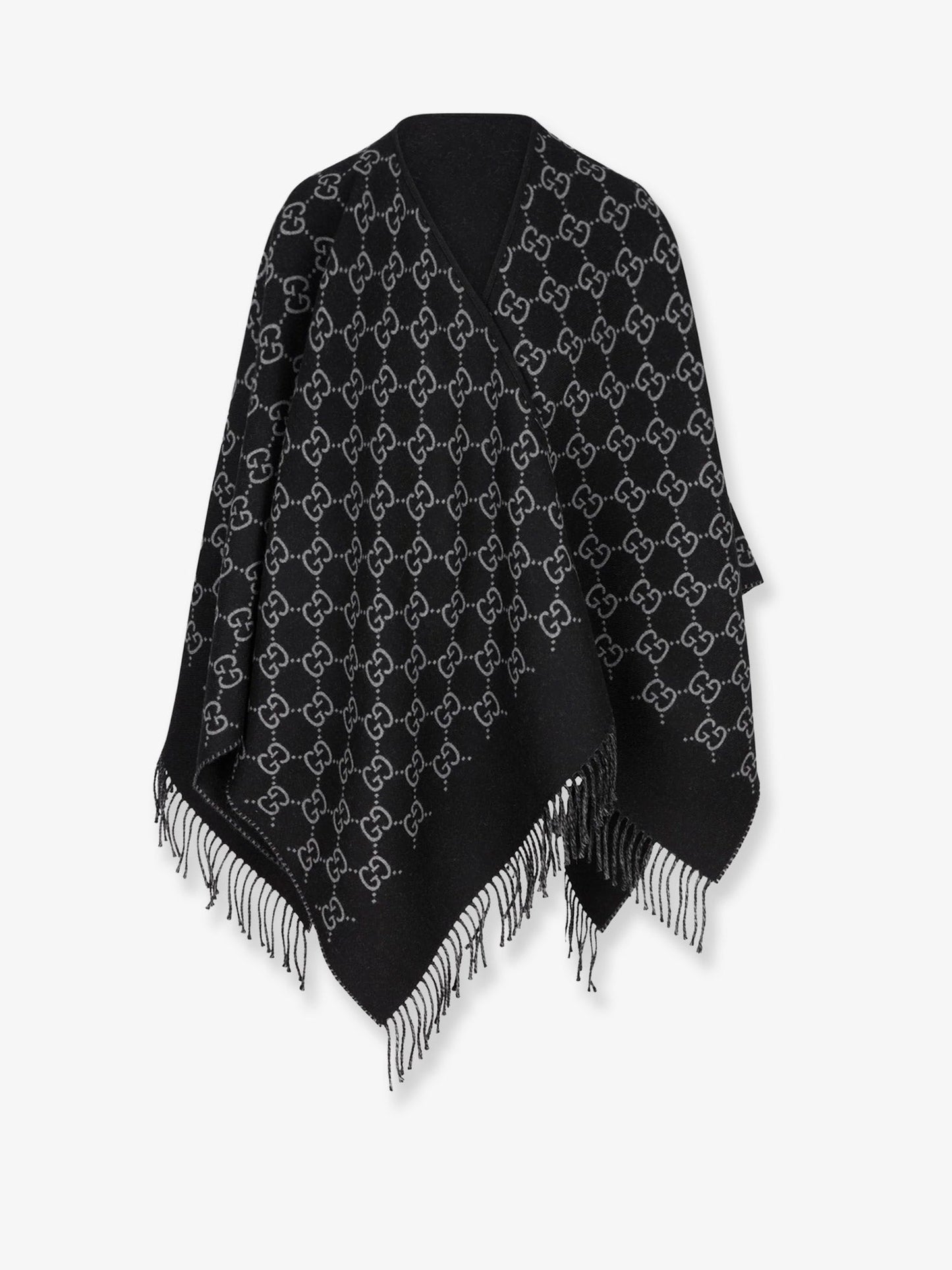 Gucci Gg Jacquard Wool Cape