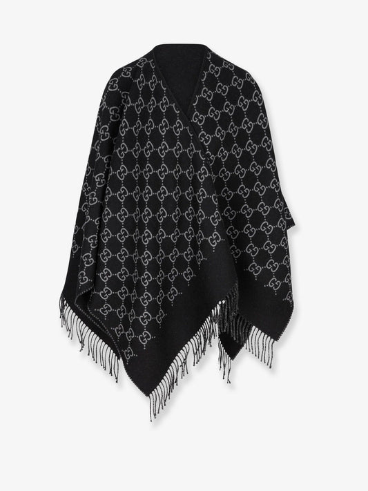 Gucci Gg Jacquard Wool Cape