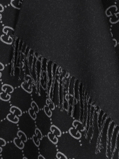 Gucci Gg Jacquard Wool Cape