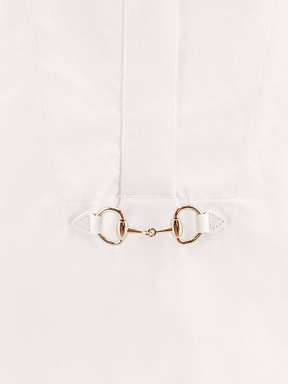 Gucci Cotton Popeline Shirt With Iconic Metal Horsebit