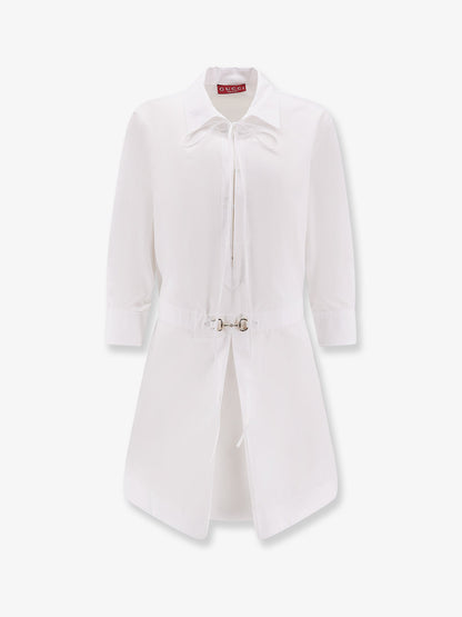 Gucci Cotton Short Dress With Horsebit Detail