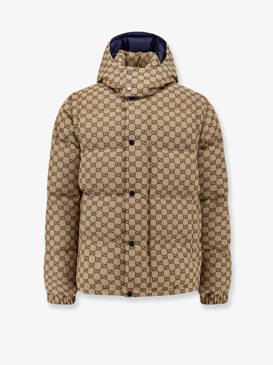 Gucci Down Jacket With Gg Motif