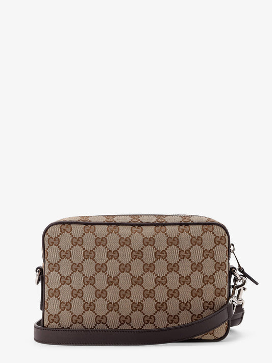 Gucci Gg Supreme Fabric Shoulder Bag With Leather Inserts