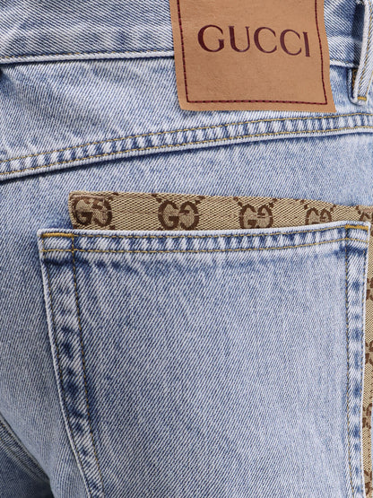 Gucci Jeans With Gg Inserts