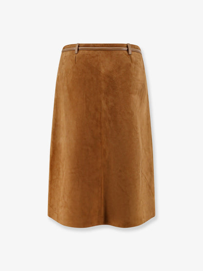 Gucci Suede Skirt With Horsebit Detail