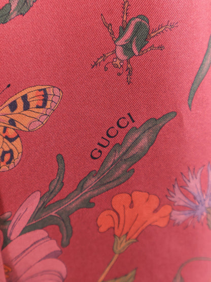 Gucci Silk Shirt With Gucci Flora Print