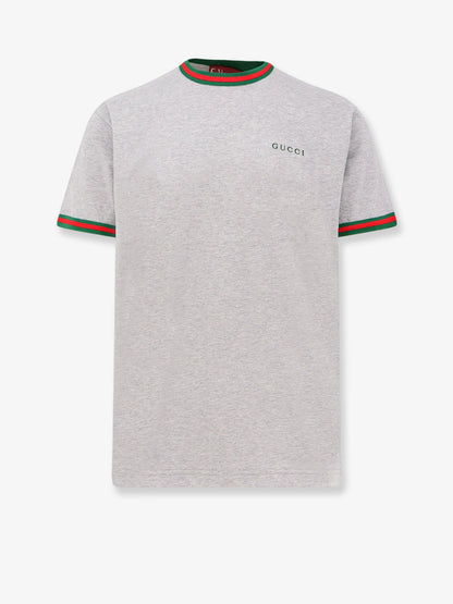 Gucci Cotton T Shirt With Web Detail