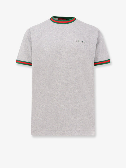 Gucci Cotton T Shirt With Web Detail