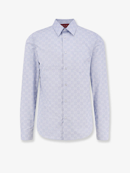 Gucci Cotton And Silk Shirt With All Over Gg Logo