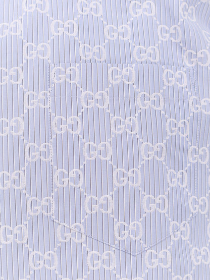 Gucci Cotton And Silk Shirt With All Over Gg Logo