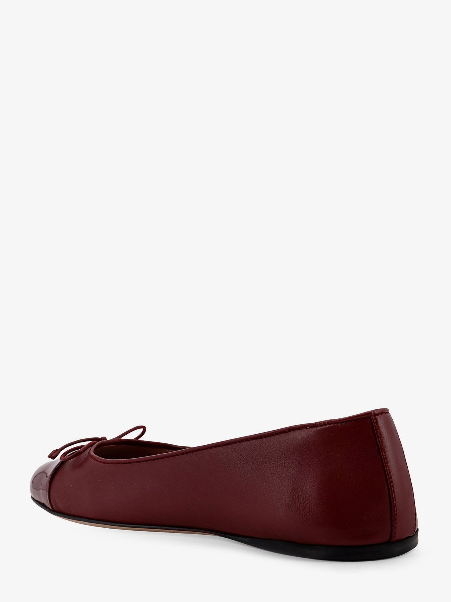 Gucci Leather Ballerinas With Patent Leather Details