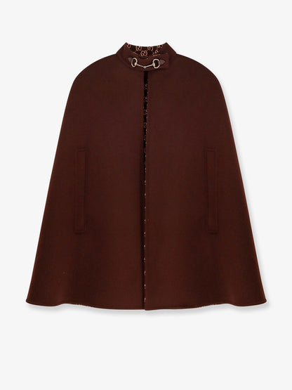 Gucci Wool Cape With Iconic Horsebit