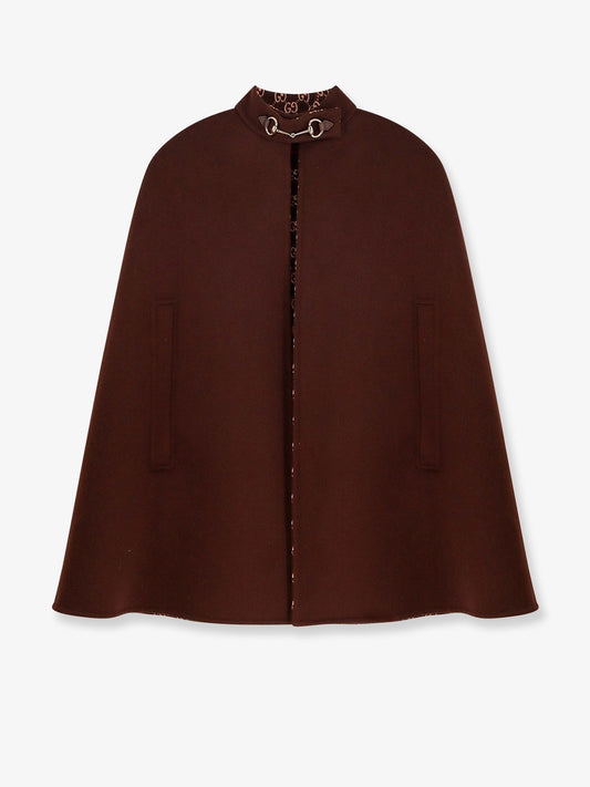 Gucci Wool Cape With Iconic Horsebit