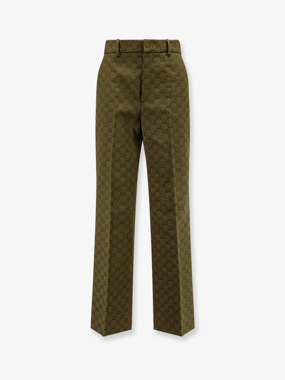 Gucci Gg Jacquard Cotton Trousers