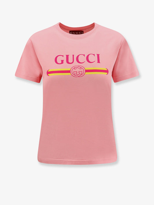 Gucci Cotton Jersey T Shirt With Logo Print