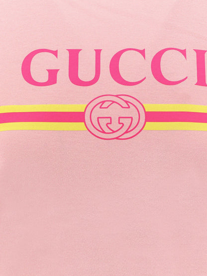 Gucci Cotton Jersey T Shirt With Logo Print