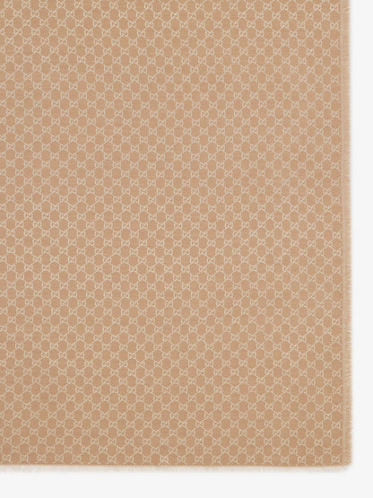 Gucci Wool Blend Shawl With Gg Lamé Motif