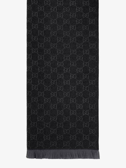 Gucci Jacquard Wool Scarf With Gg Motif