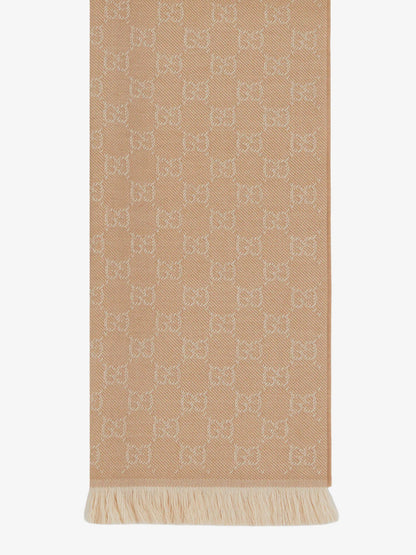 Gucci Jacquard Wool Scarf With Gg Motif
