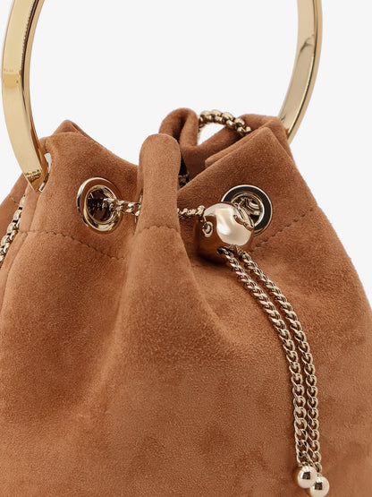 Jimmy Choo Bonbon Bucket Bag In Mirrored Fabric