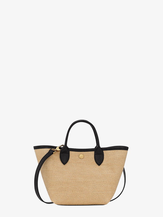 Longchamp Paris Le Panet Pliage Xs Raffia And Leather Crossbody Bag
