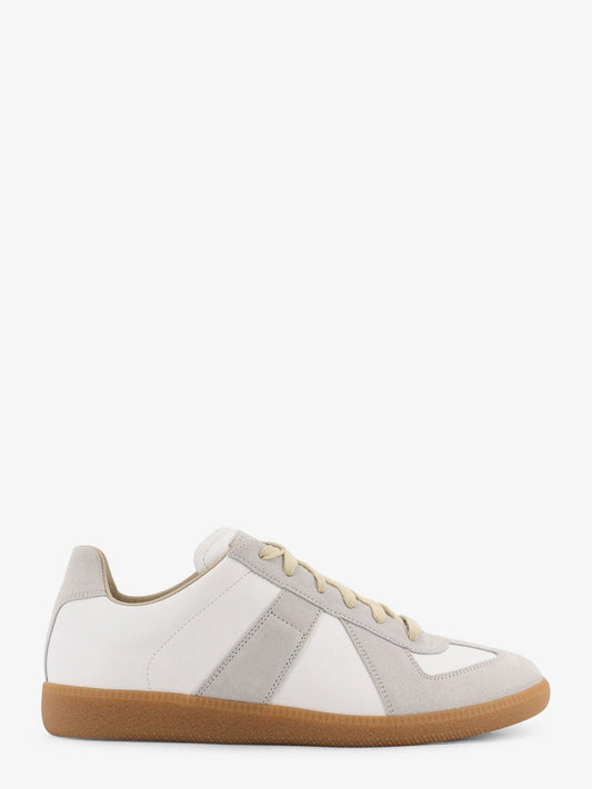 Maison Margiela Replica Leather And Suede Low Top Sneakers