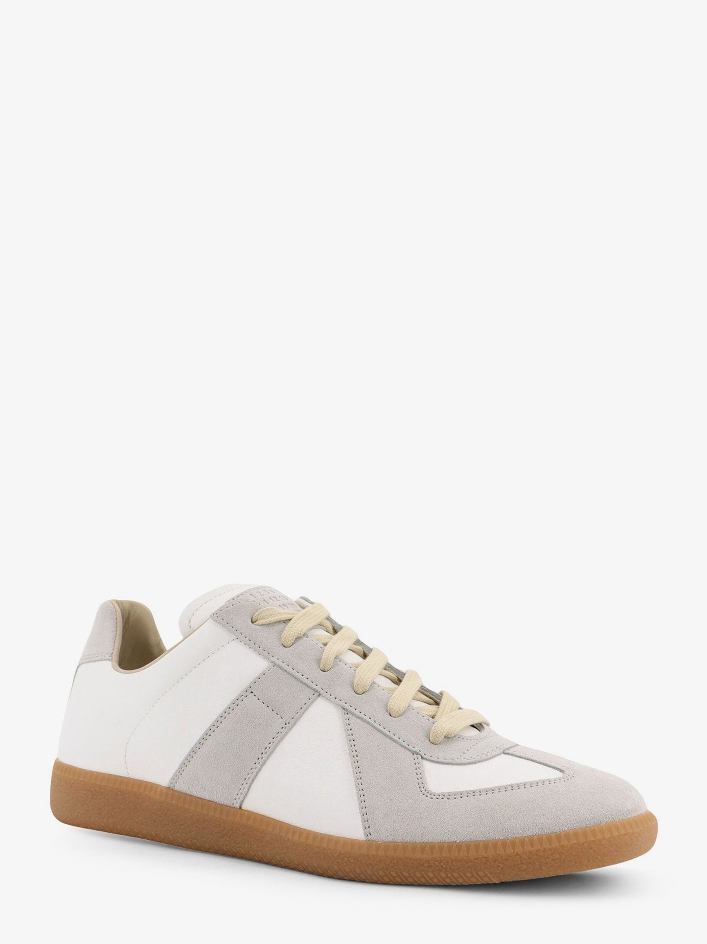 Maison Margiela Replica Leather And Suede Low Top Sneakers