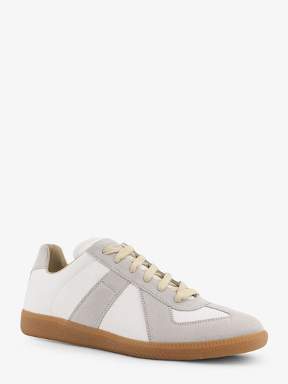 Maison Margiela Replica Leather And Suede Low Top Sneakers