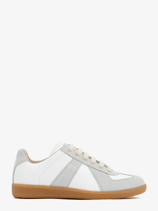 Maison Margiela Replica Low Top Leather Sneakers With Suede Inserts