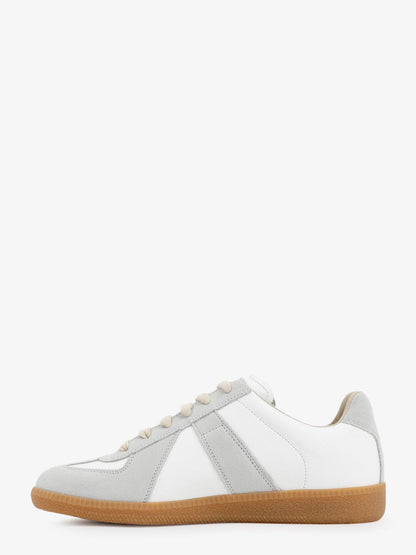 Maison Margiela Replica Low Top Leather Sneakers With Suede Inserts
