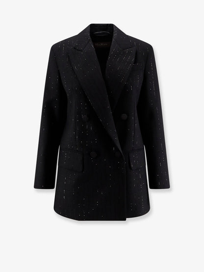 Max Mara Appia virgin wool blazer with sequins - Nero