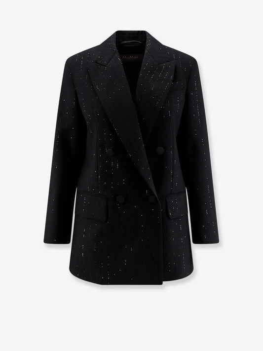 Max Mara Appia virgin wool blazer with sequins - Nero