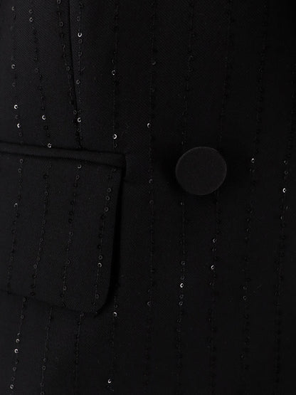 Max Mara Appia virgin wool blazer with sequins - Nero