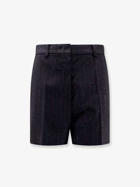 Max Mara Siberia virgin wool shorts with sequins - Nero