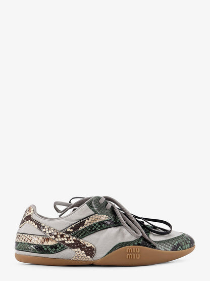 Miu Miu Gymnasium technical fabric and python-print Aisley sneakers - Nube + Abete