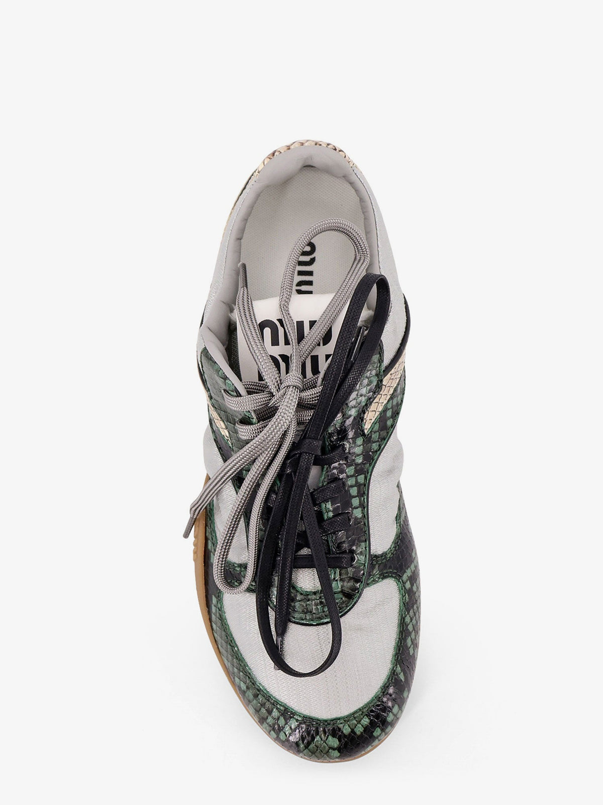 Miu Miu Gymnasium technical fabric and python-print Aisley sneakers - Nube + Abete