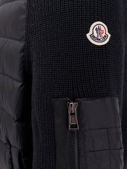 Moncler Woll Blend Cardigan With Padded Inserts