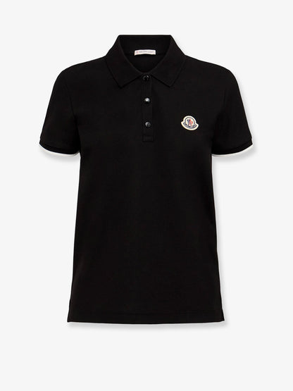 Moncler Cotton Polo Shirt With Iconic Patch