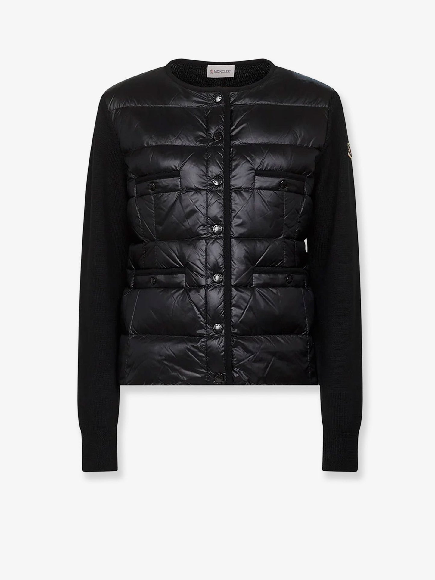 Moncler Nylon Down Jacket With Virgin Wool Inserts