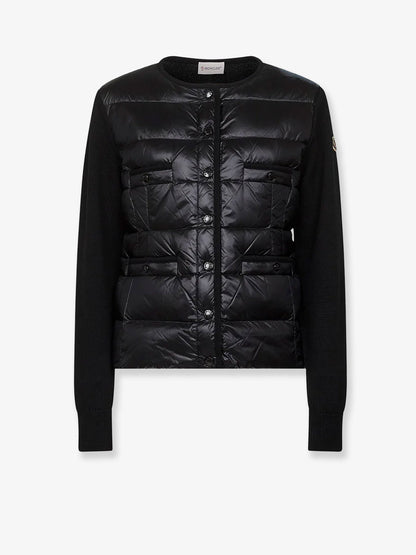 Moncler Nylon Down Jacket With Virgin Wool Inserts