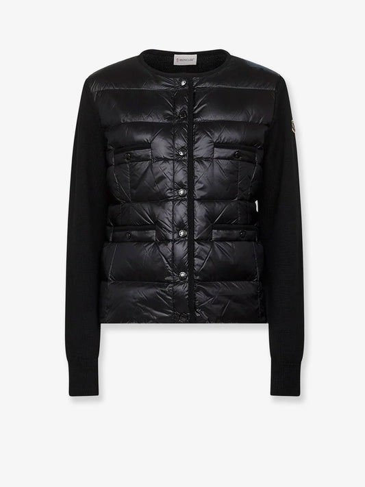 Moncler Nylon Down Jacket With Virgin Wool Inserts
