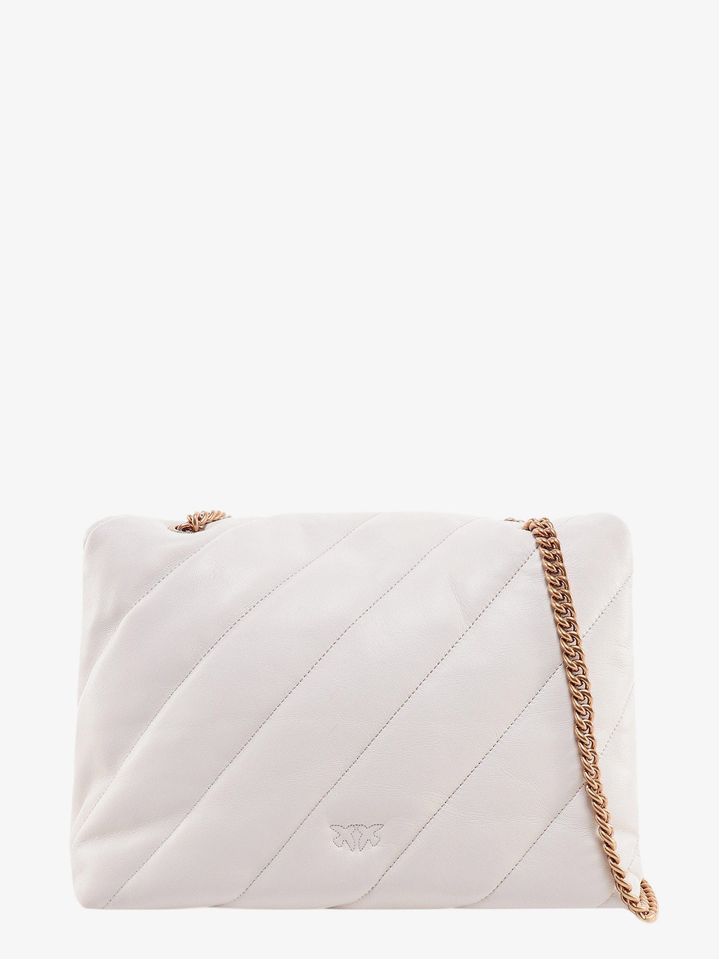Pinko Matelassé Leather Shoulder Bag With Iconic Love Birds Buckle