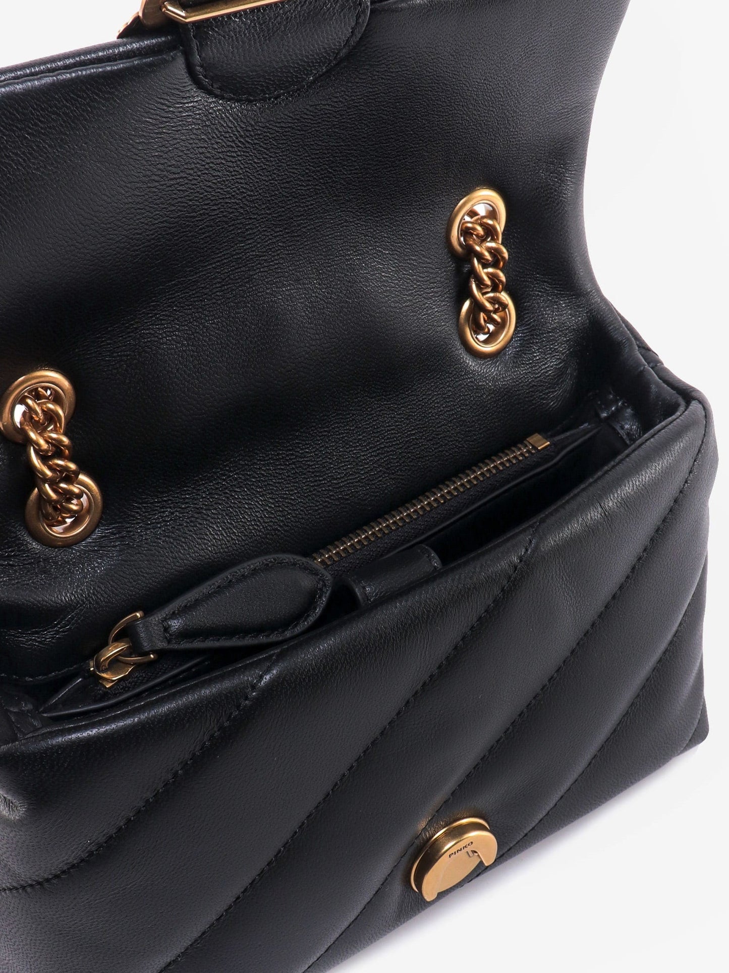 Pinko Love Puff Mini Quilted Leather Crossbody Bag