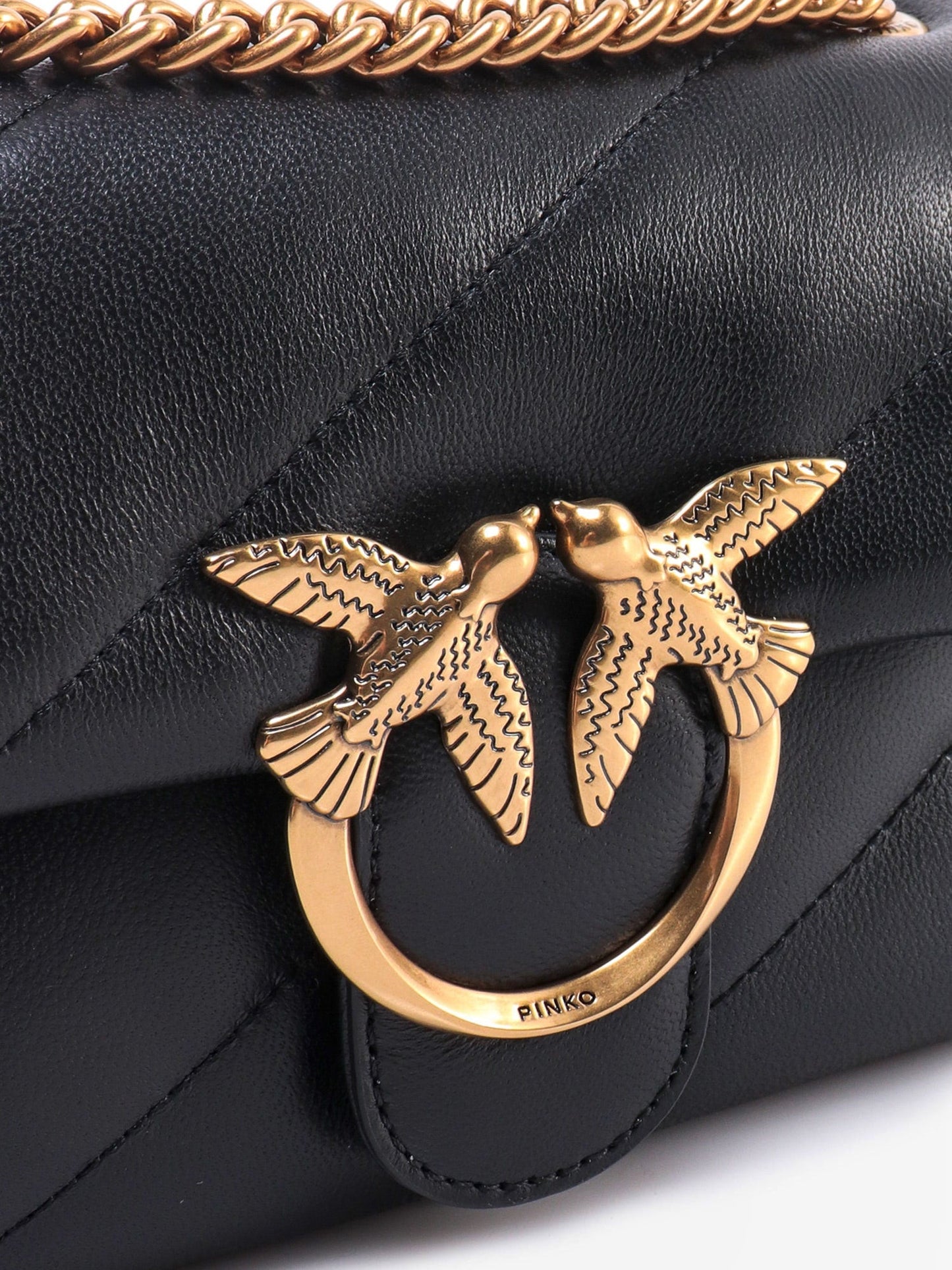 Pinko Love Puff Mini Quilted Leather Crossbody Bag