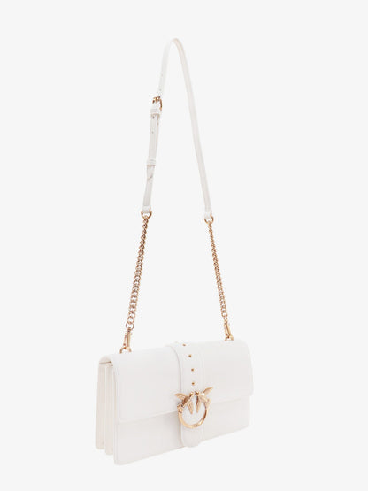 Pinko Leather Shoulder Bag With Love Birds Buckle