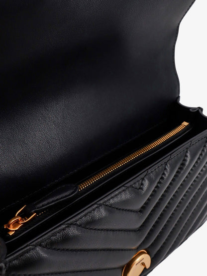 Pinko Love One Mini Matelassé Leather Shoulder Bag