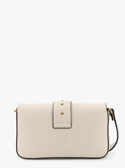 Pinko Love one mini leather shoulder bag - Bianco
