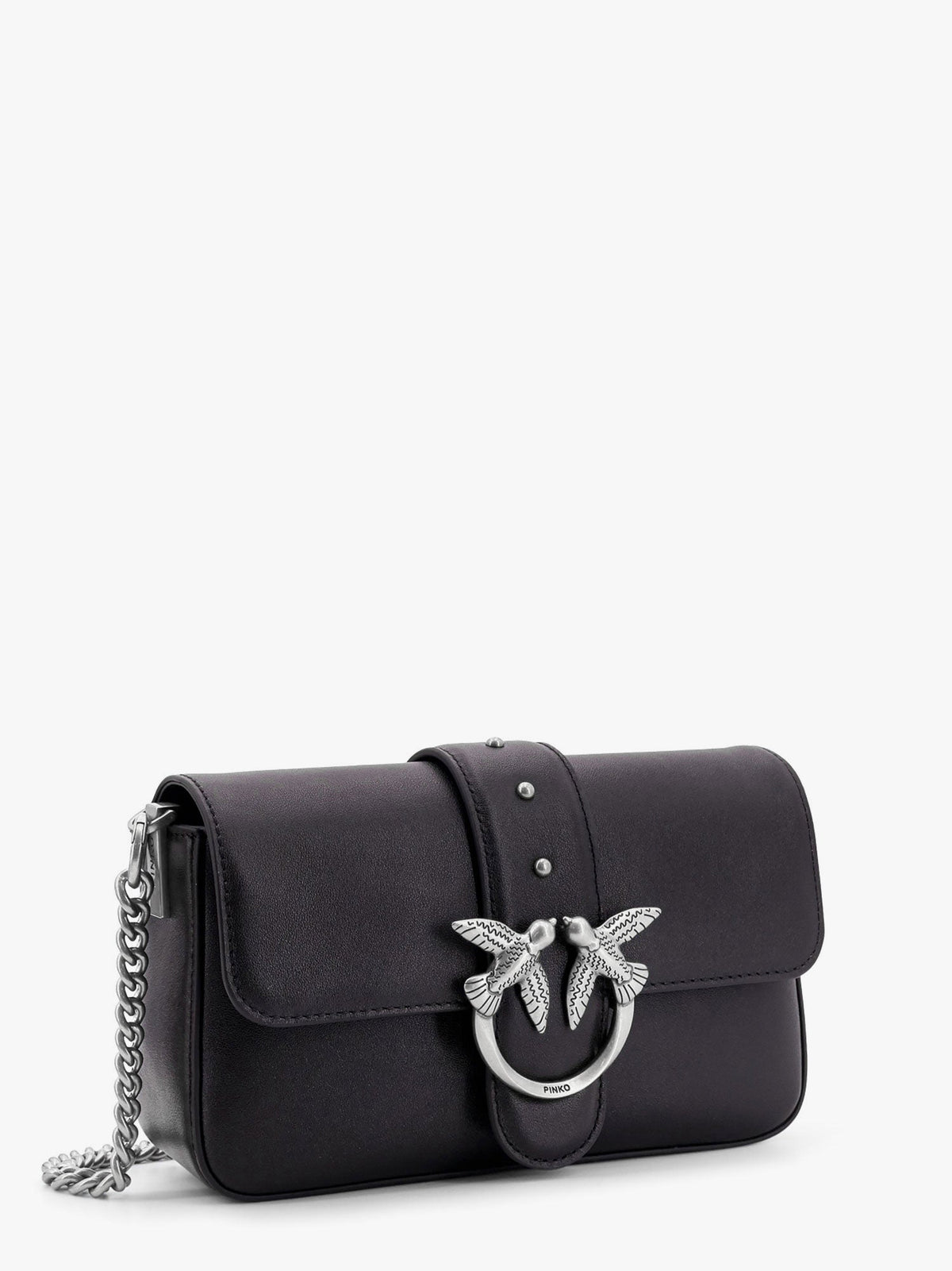 Pinko Love one mini leather shoulder bag - Nero