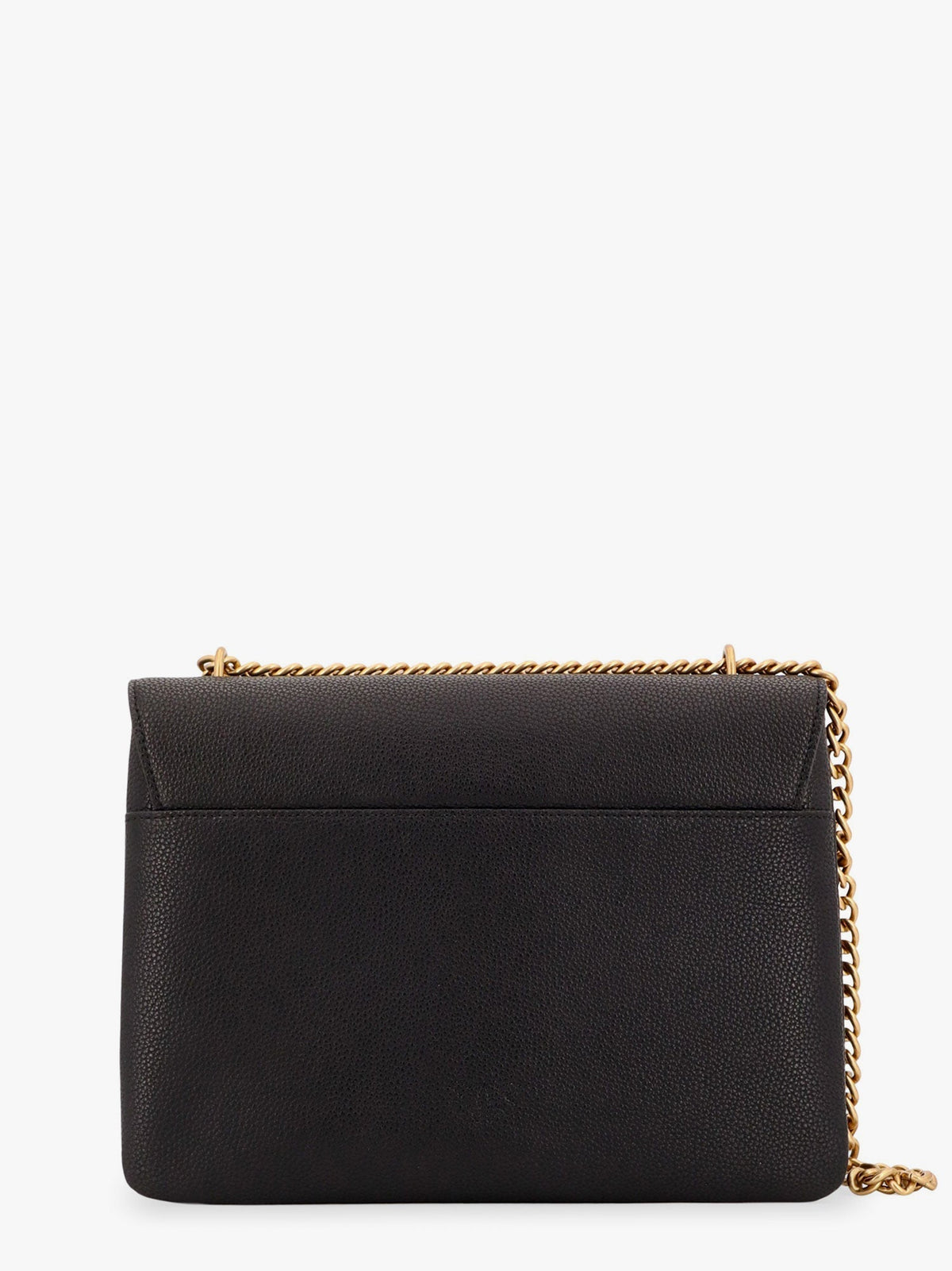 Pinko Leather shoulder bag with metal love birds buckle - Nero